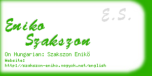 eniko szakszon business card